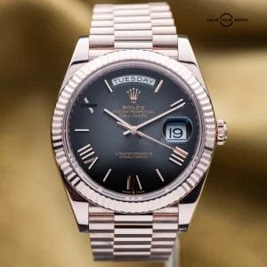 Rolex Day-Date 40 Black Ombre Dial 2025 Full Set Mint Condition Rose Gold 228235